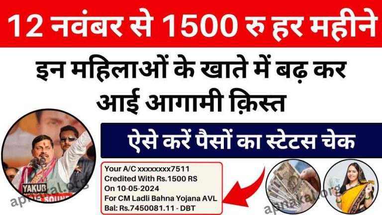 Ladli Behna Yojana Update: 12 नवंबर से 1500 रुपये हर महीने, CM मोहन यादव ने दी महिलाओं को बड़ी सौगात — ऐसे करें स्टेटस चेक